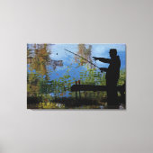 古い男性魚釣り退職キャンバス印刷 キャンバスプリント (正面)