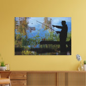 古い男性魚釣り退職キャンバス印刷 キャンバスプリント (インサイチュ (リビング))