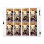 古い町のワインラベルのウェイター ラベル (フルシート)