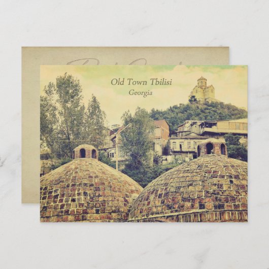 古い町トビリシ、ジョージア-郵便はがき ポストカード (正面/裏面)