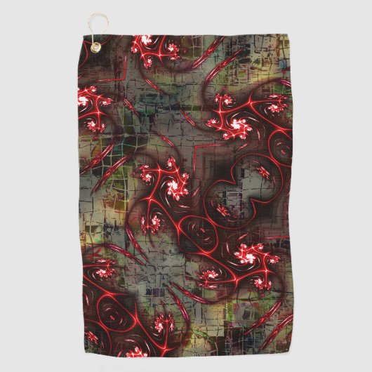 古い画像の上の奇妙なフラクタルの大規模なレポート ゴルフタオル (正面)