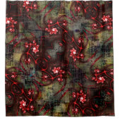 古い画像の上の奇妙なフラクタルの大規模なレポート シャワーカーテン (正面)