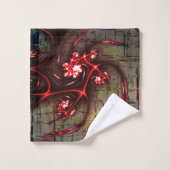 古い画像の上の奇妙なフラクタルの大規模なレポート バスタオルセット (ウォッシュタオル)