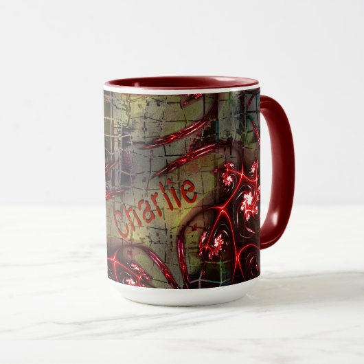 古い画像m上の奇妙なフラクタルの大規模なレポート マグカップ (正面右)