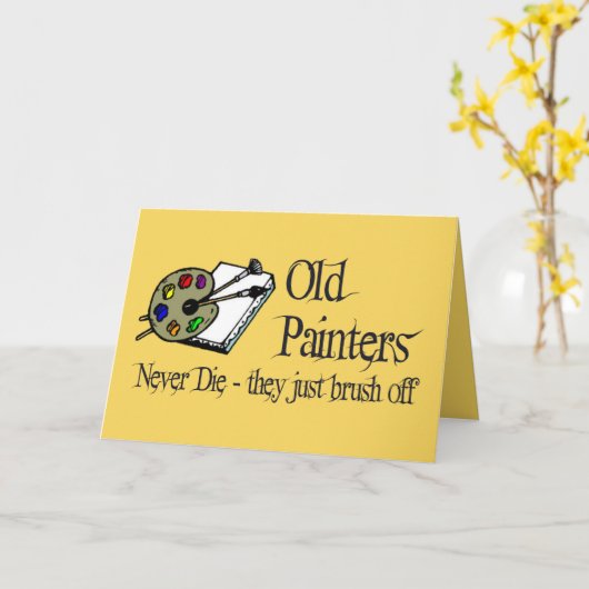 古い画家 カード (黄色い花)