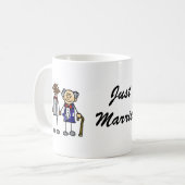 古い異人種間の陽気なカップル コーヒーマグカップ (正面左)