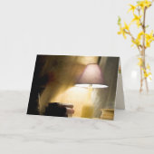 古い白熱［赤熱］光を放つ本の印象主義のランプ カード (黄色い花)