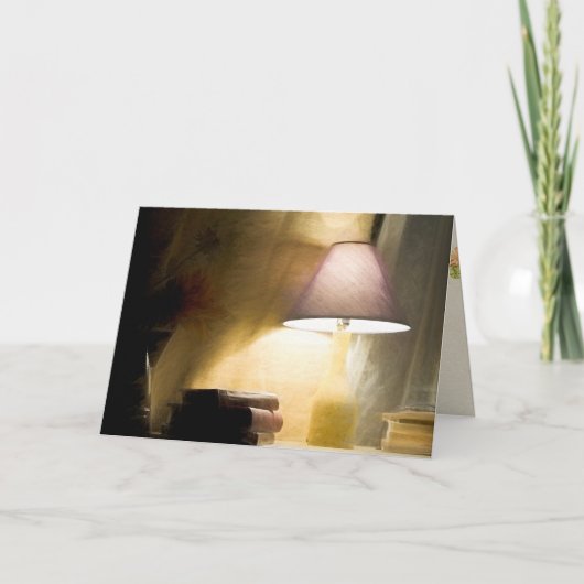 古い白熱［赤熱］光を放つ本の印象主義のランプ カード (正面)