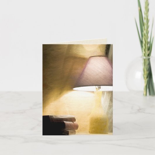 古い白熱［赤熱］光を放つ本の印象主義のランプ カード (正面)