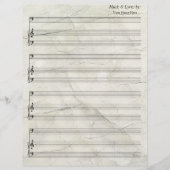 古い皺になったシ空白のートミュージックベースクレフ、 音符記号 (正面)