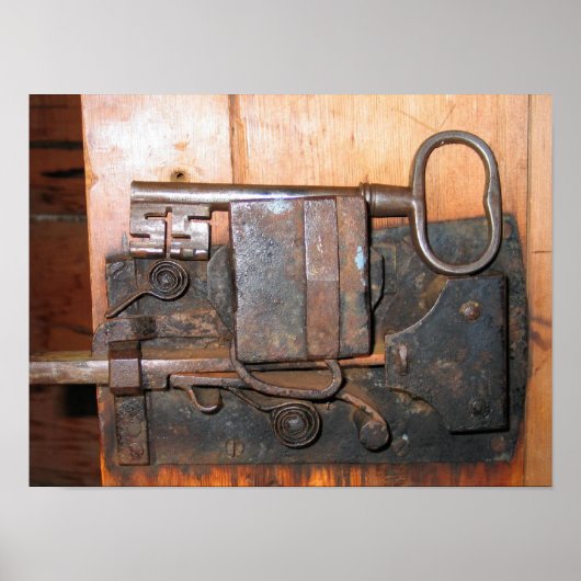 古い真鍮ドアロック ポスター (正面)