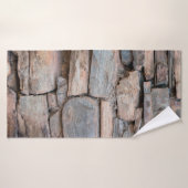 古い石の壁のテクスチャの背景概要、アンティーク バスタオル (バスタオル)