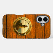 古い石の灯台の木目調iPhone 16ケース Case-Mate iPhoneケース (裏面 (横))