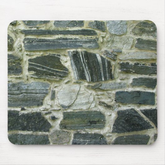 古い石塀の写真 マウスパッド (正面)
