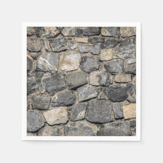 古い石壁のテクスチャ スタンダードカクテルナプキン (正面)