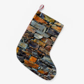古い石wのクローズアップ詳細伝統的ビュー スモールクリスマスストッキング (正面 (吊り時))