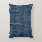 古い破れたデニム:ジーンズのテクスチャ。 アクセントクッション (正面(垂直))