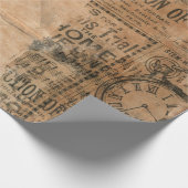 古い破れたヴィンテージ新聞 ラッピングペーパー (角)