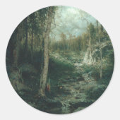 「古い空き地 (1881)」クラシック丸ステッカー ラウンドシール (正面)