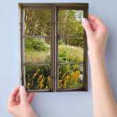 古い窓からの景色 チラシ (手)