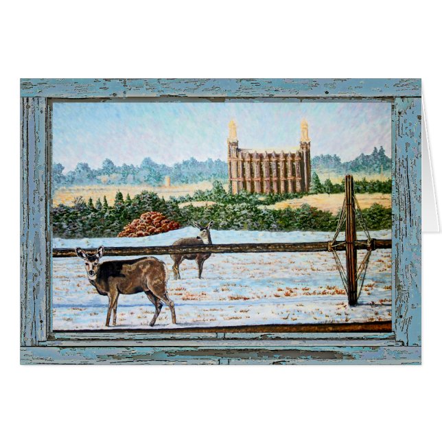 古い窓の寺院の青 (正面横)