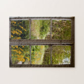 古い窓を通した眺め ジグソーパズル (横)
