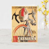 古い競輪ポスターが付いている挨拶状 カード (黄色い花)