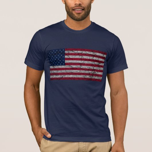 古い米国旗 Tシャツ (正面)