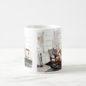 古い糸車 コーヒーマグカップ (中央)