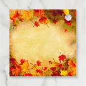 古い紅葉の背景に感謝 フェイバータグ (裏面)