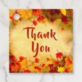 古い紅葉の背景に感謝 フェイバータグ (正面)