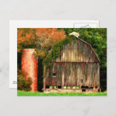 古い納屋およびサイロ ポストカード (正面/裏面)