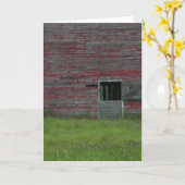 古い納屋のドア。 カード (黄色い花)