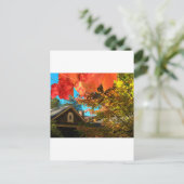 古い納屋の葉はがき ポストカード (スタンド正面)