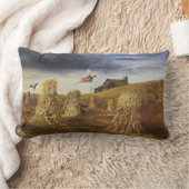 古い納屋及びキジのLumbarの枕 ランバークッション (ブランケット)