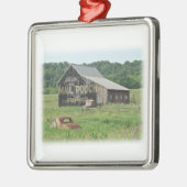 古い納屋郵便袋のタバコの広告 メタルオーナメント (左)