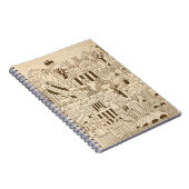 古い紙で手描きのロンドン ノートブック (右側)