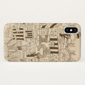 古い紙で手描きのロンドン Case-Mate iPhoneケース (裏面(横))