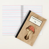 古い紙のパーソナライズされたキノコ ノートブック (内側)