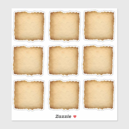 古い紙の素朴なクラフトラベル シール (シート)