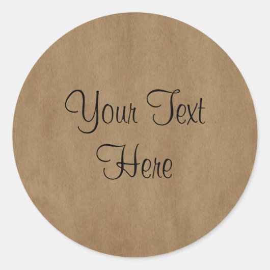 古い紙カスタムステッカー ラウンドシール (正面)