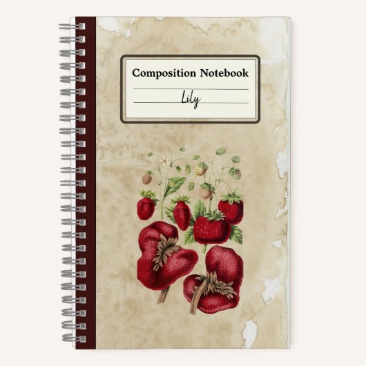 古い紙コンポパーソナライズされたンプ ノートブック (正面)