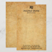 古い紙ルックエレガントヴィンテージ型文字テンプレート 便箋 (正面/裏面)