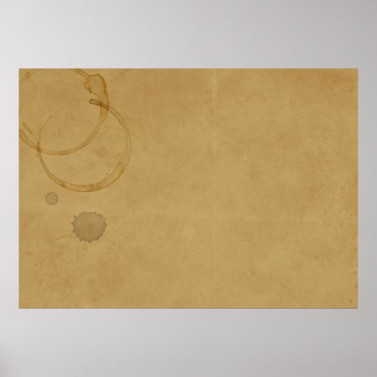 古い紙ヴィンテージコーヒー染色 ポスター (正面)