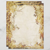 古い紙文房具紙 (正面/裏面)