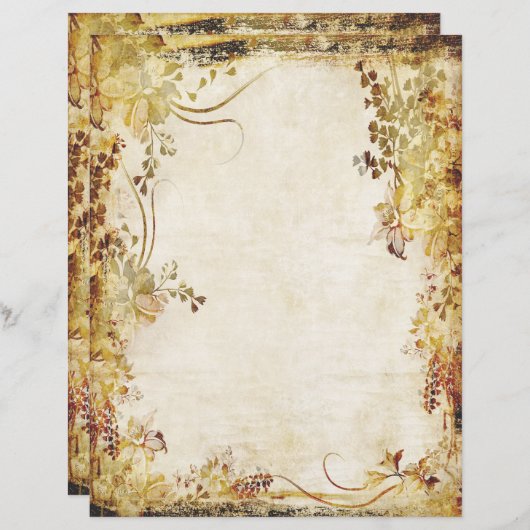 古い紙文房具紙 (正面/裏面)