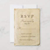 古い紙素朴な結婚式のsvpカード 出欠カード (正面)