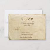 古い紙素朴な結婚式のsvpカード 出欠カード (正面)