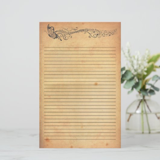 古い紙蝶文具 便箋 (スタンド正面)