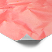 古い紙pで皺になったピンクのシワのクローズアップ ポスター (角)